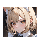 猫耳のアッシュブロンド ＆ 無表情0（個別スタンプ：17）