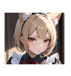 猫耳のアッシュブロンド ＆ 無表情0（個別スタンプ：18）