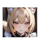 猫耳のアッシュブロンド ＆ 無表情0（個別スタンプ：19）