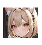 猫耳のアッシュブロンド ＆ 無表情0（個別スタンプ：20）
