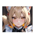 猫耳のアッシュブロンド ＆ 無表情0（個別スタンプ：21）