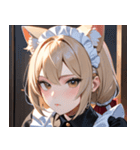 猫耳のアッシュブロンド ＆ 無表情0（個別スタンプ：23）