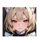 猫耳のアッシュブロンド ＆ 無表情0（個別スタンプ：24）