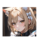 猫耳のアッシュブロンド ＆ 無表情0（個別スタンプ：25）