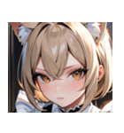 猫耳のアッシュブロンド ＆ 無表情0（個別スタンプ：26）