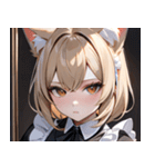 猫耳のアッシュブロンド ＆ 無表情0（個別スタンプ：27）