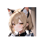 猫耳のアッシュブロンド ＆ 無表情0（個別スタンプ：28）
