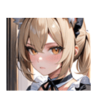 猫耳のアッシュブロンド ＆ 無表情0（個別スタンプ：29）
