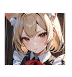 猫耳のアッシュブロンド ＆ 無表情0（個別スタンプ：31）