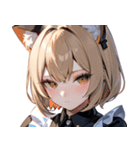 猫耳のアッシュブロンド ＆ 無表情0（個別スタンプ：32）