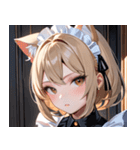 猫耳のアッシュブロンド ＆ 無表情0（個別スタンプ：33）
