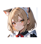 猫耳のアッシュブロンド ＆ 無表情0（個別スタンプ：34）