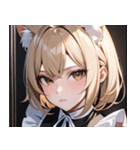猫耳のアッシュブロンド ＆ 無表情0（個別スタンプ：35）