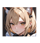 猫耳のアッシュブロンド ＆ 無表情0（個別スタンプ：37）