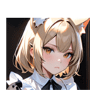 猫耳のアッシュブロンド ＆ 無表情0（個別スタンプ：38）