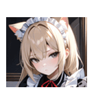 猫耳のアッシュブロンド ＆ 無表情0（個別スタンプ：39）