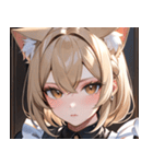 猫耳のアッシュブロンド ＆ 無表情0（個別スタンプ：40）