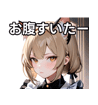 猫耳のアッシュブロンド ＆ 無表情（個別スタンプ：28）