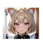 猫耳のアッシュブロンド ＆ 無表情（個別スタンプ：30）