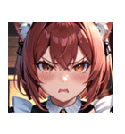 猫耳のワインレッドの髪 ＆ 怒った顔0（個別スタンプ：28）