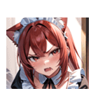 猫耳のワインレッドの髪 ＆ 怒った顔0（個別スタンプ：29）