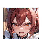 猫耳のワインレッドの髪 ＆ 怒った顔0（個別スタンプ：31）