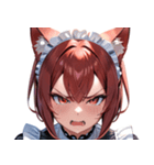 猫耳のワインレッドの髪 ＆ 怒った顔0（個別スタンプ：39）