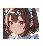 猫耳の茶髪 ＆ 心配そうな顔（個別スタンプ：9）