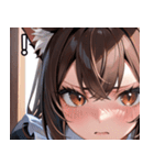 猫耳の茶髪 ＆ 心配そうな顔（個別スタンプ：14）