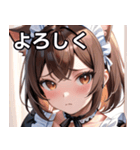 猫耳の茶髪 ＆ 心配そうな顔（個別スタンプ：21）