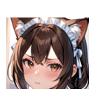 猫耳の茶髪 ＆ 心配そうな顔0（個別スタンプ：1）