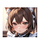 猫耳の茶髪 ＆ 心配そうな顔0（個別スタンプ：2）
