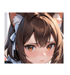 猫耳の茶髪 ＆ 心配そうな顔0（個別スタンプ：3）