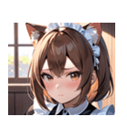 猫耳の茶髪 ＆ 心配そうな顔0（個別スタンプ：5）