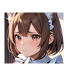 猫耳の茶髪 ＆ 心配そうな顔0（個別スタンプ：9）