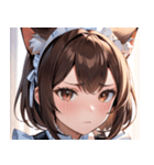 猫耳の茶髪 ＆ 心配そうな顔0（個別スタンプ：13）