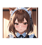 猫耳の茶髪 ＆ 心配そうな顔0（個別スタンプ：15）