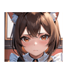 猫耳の茶髪 ＆ 心配そうな顔0（個別スタンプ：17）