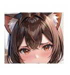 猫耳の茶髪 ＆ 心配そうな顔0（個別スタンプ：18）