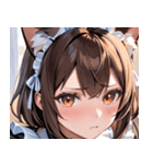 猫耳の茶髪 ＆ 心配そうな顔0（個別スタンプ：25）