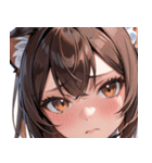 猫耳の茶髪 ＆ 心配そうな顔0（個別スタンプ：39）