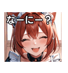 猫耳の赤髪 ＆ 大笑い（個別スタンプ：4）