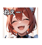 猫耳の赤髪 ＆ 大笑い（個別スタンプ：8）