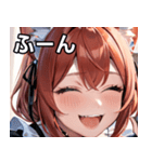 猫耳の赤髪 ＆ 大笑い（個別スタンプ：9）