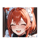 猫耳の赤髪 ＆ 大笑い（個別スタンプ：14）