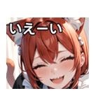 猫耳の赤髪 ＆ 大笑い（個別スタンプ：17）