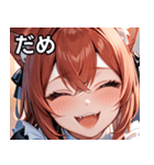 猫耳の赤髪 ＆ 大笑い（個別スタンプ：19）
