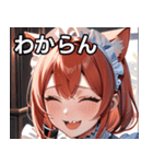 猫耳の赤髪 ＆ 大笑い（個別スタンプ：22）