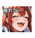 猫耳の赤髪 ＆ 大笑い（個別スタンプ：23）