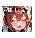 猫耳の赤髪 ＆ 大笑い（個別スタンプ：28）